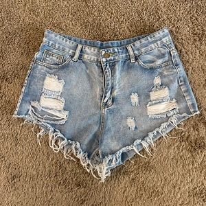 SHEIN L jean cut off shorts